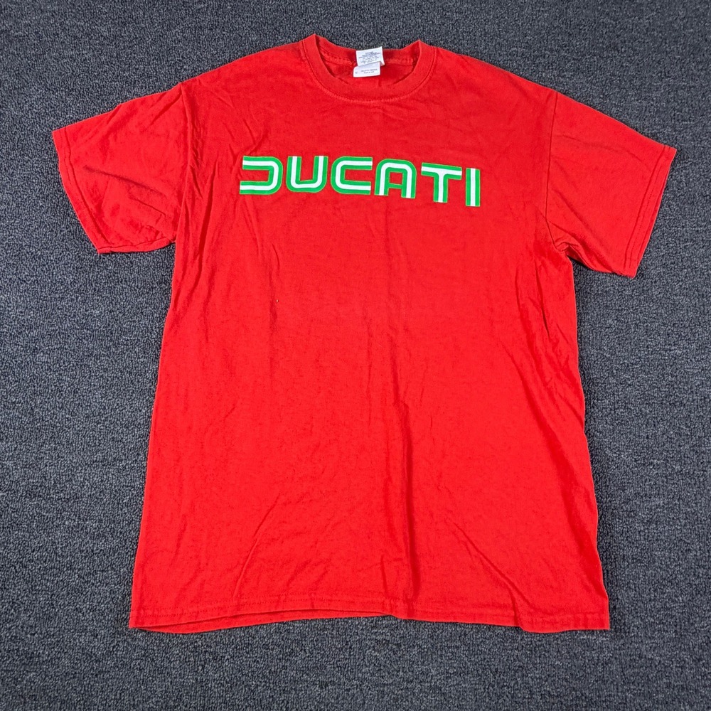 Gildan T-Shirt Mens M Ducati Desmo Owners Club Red Graphic EUC